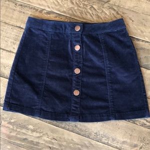 Zara Bottoms - Zara Denim Girl Navy Velvet Button Up Skirt Zara Bottoms - Zara Denim Girl Navy Velvet Button Up Skirt
